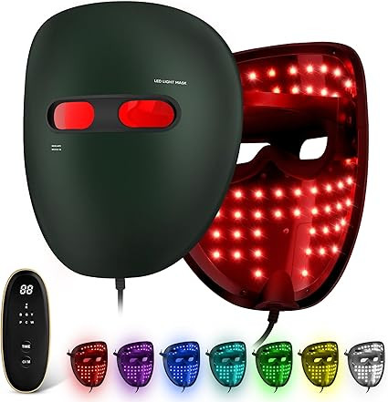 Red Light Mask for Face,Infrared Light Face Mask, 7+1 Color Red Light Face Mask Set with 850nm Ne... | Amazon (US)