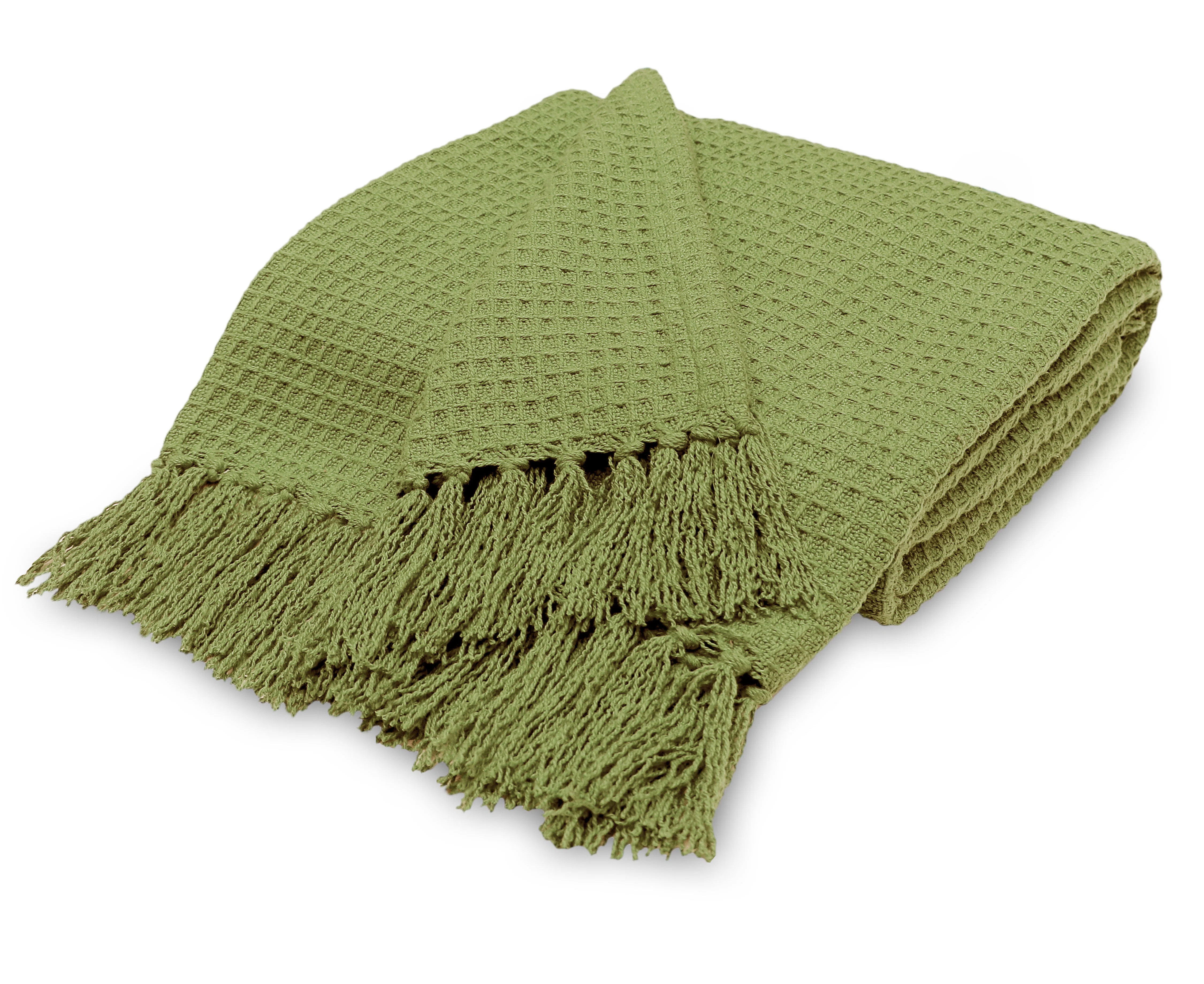 Cozy Soft All-Season Cotton Waffle Weave Throw Blanket With Fringes – Lightweight – Decorativ... | Wayfair North America