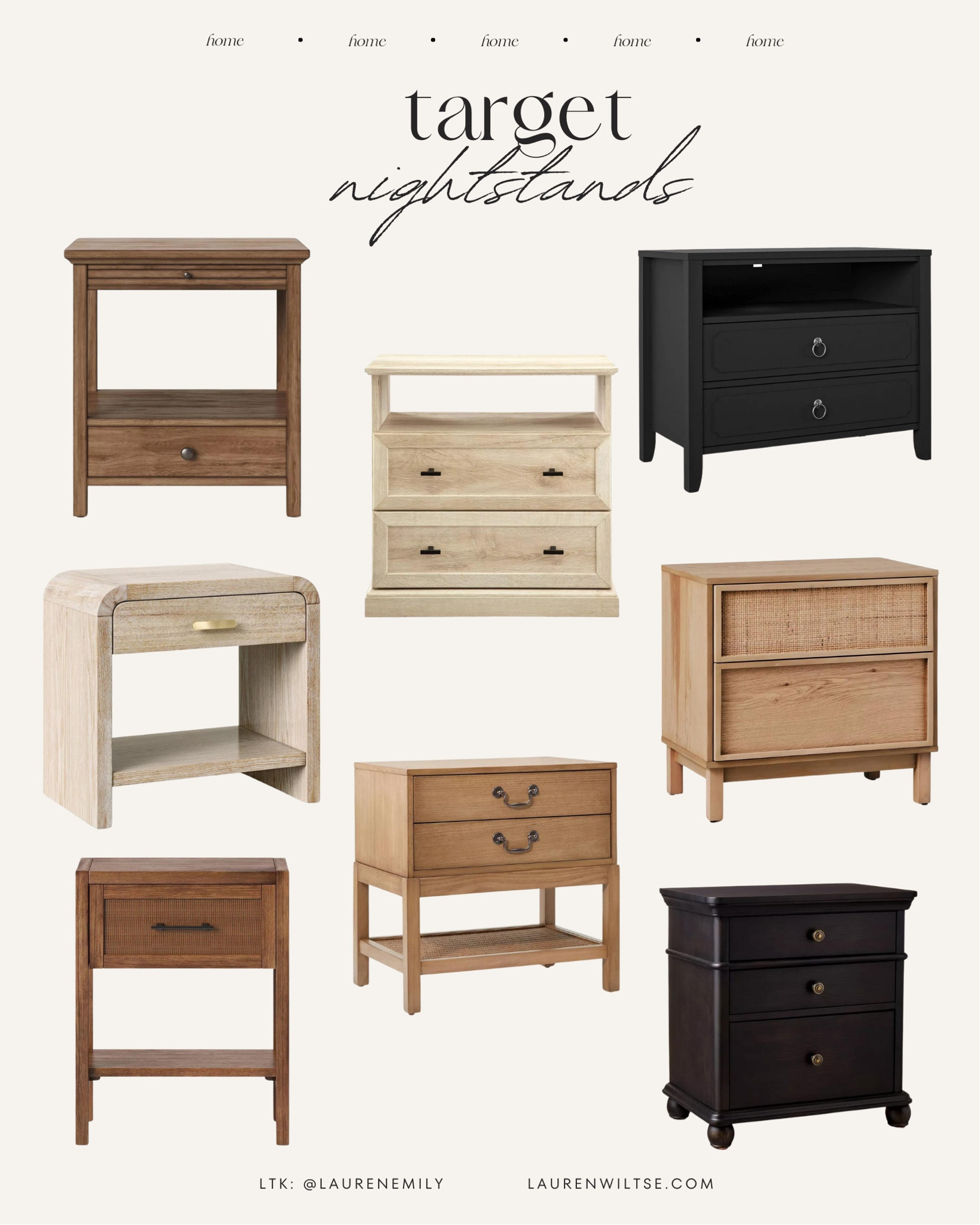 Target nightstands that fit with all decor!

These bedroom furniture pieces are perfect for adding a little refresh to your room! I love the different wood tones + the black pieces for a pop of color! A perfect fall decor refresh

Target home, target fall, target furniture, target finds, target inspiration, home furniture, affordable home finds

#LTKHome