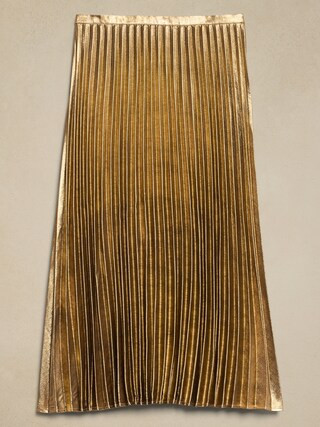 Lamé Pleated Midi Skirt | Banana Republic Factory