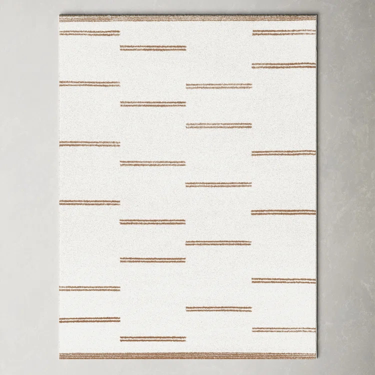 Agnes Performance Geometric Ivory Rug | Wayfair North America