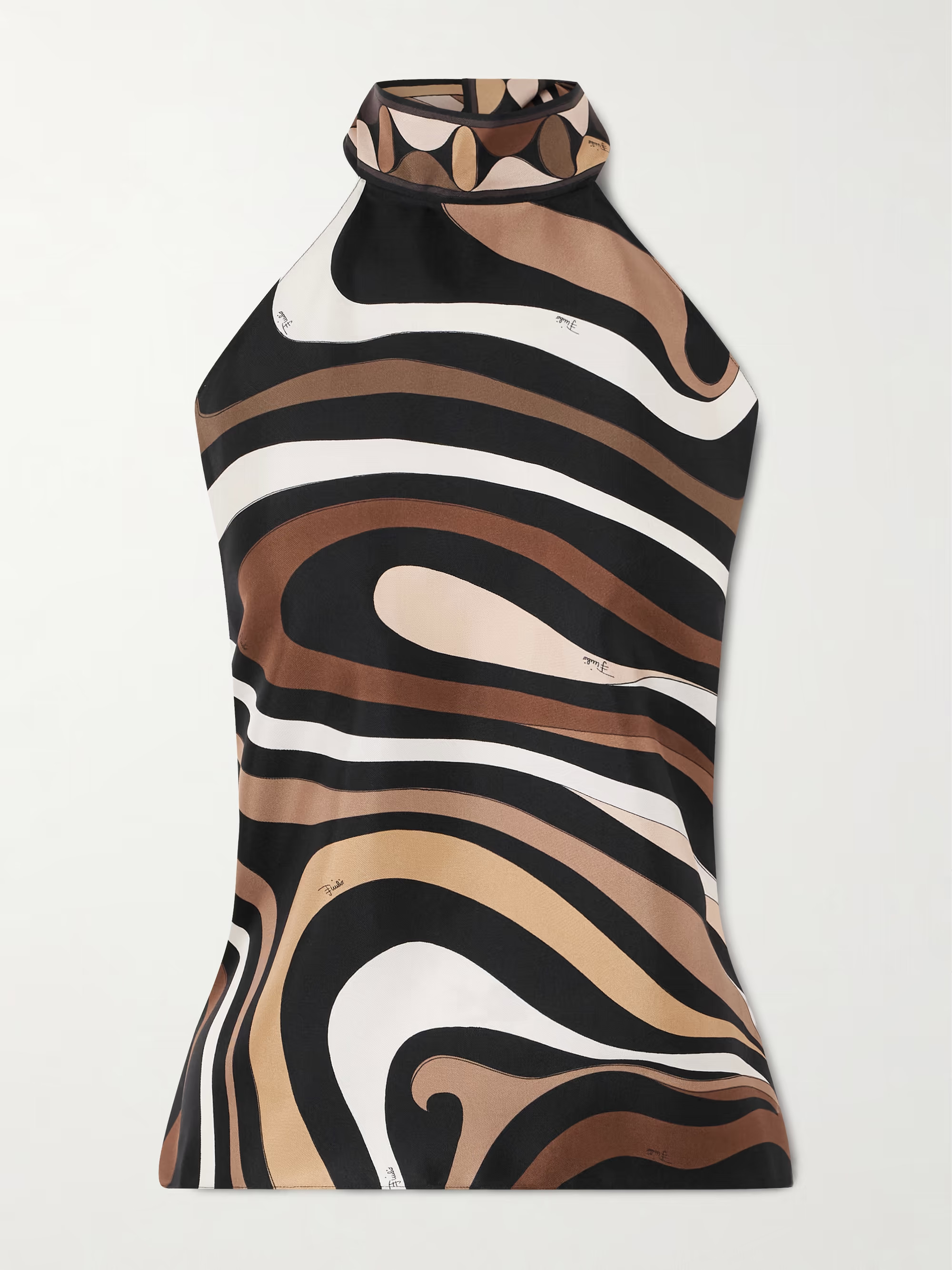 Marmo printed silk-twill halterneck top | NET-A-PORTER APAC
