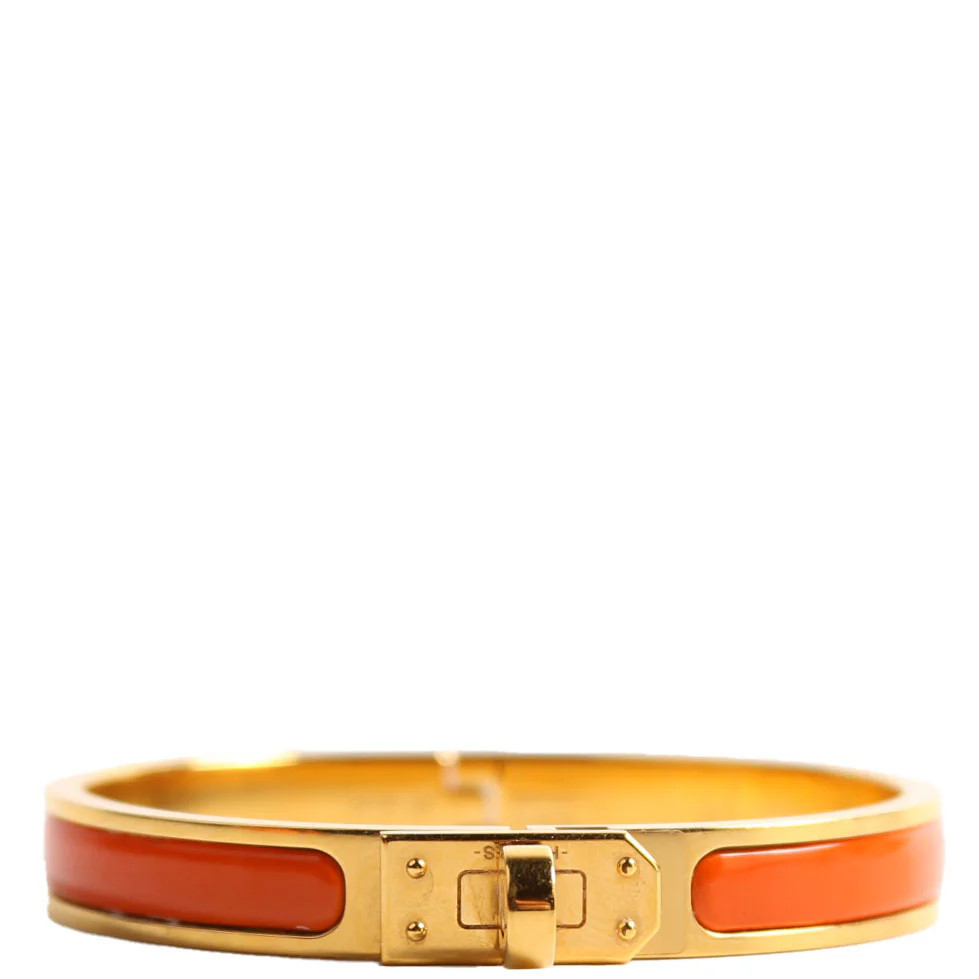 Mini Clic Kelly Bracelet Gold/Orange | Keeks Designer Handbags