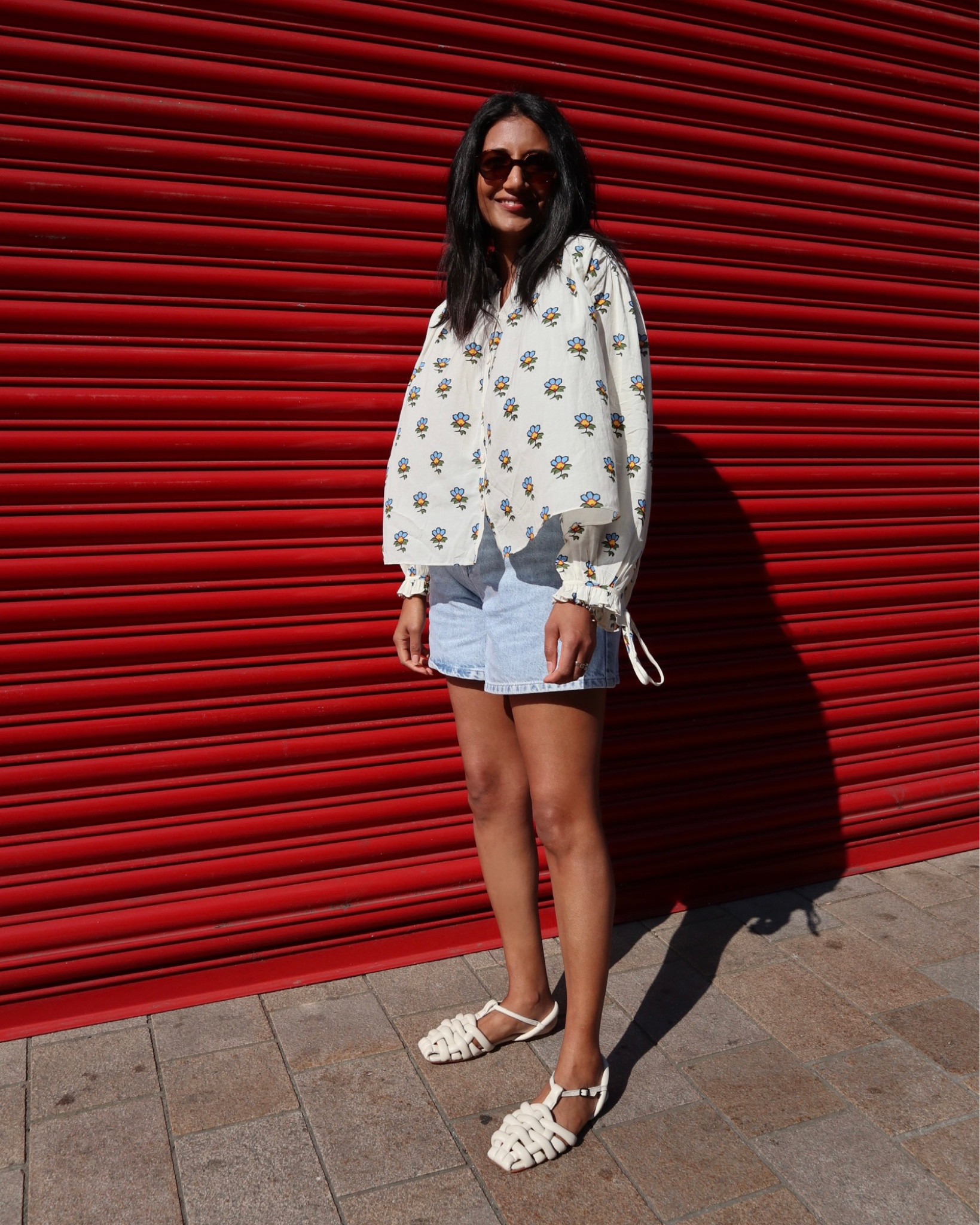 White blouse, floral blouse, light blouse, denim shorts, light wash shorts, dad shorts, blue denim shorts, fisherman sandals, white sandals, chunky sandals, white fisherman sandals, summer outfit, neutral outfit, spring outfit, brunch outfit, mango, all saints, boden, Hobbs

#LTKeurope #LTKSeasonal #LTKstyletip