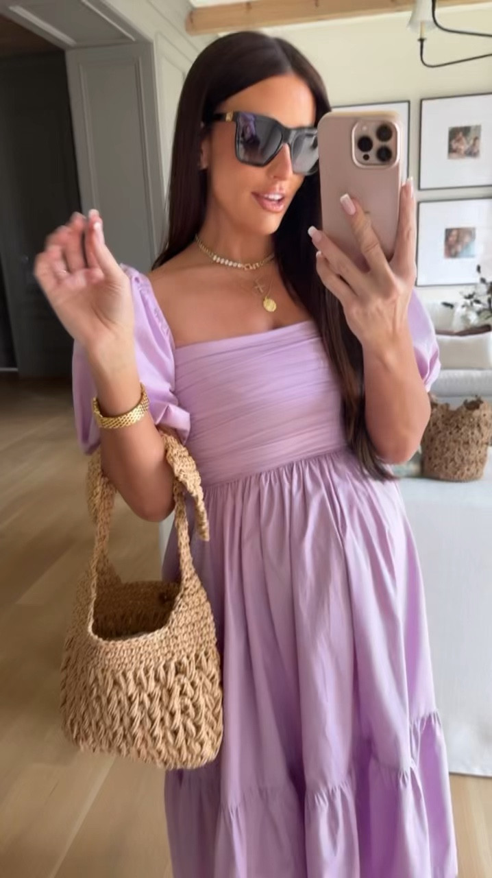 Just under 5’9” wearing the small, not maternity hair super bump friendly dress.

Vacation outfit, spring outfit, spring bag, beach bag, raffia bag

#LTKSpring #LTKItBag #LTKWatchNow