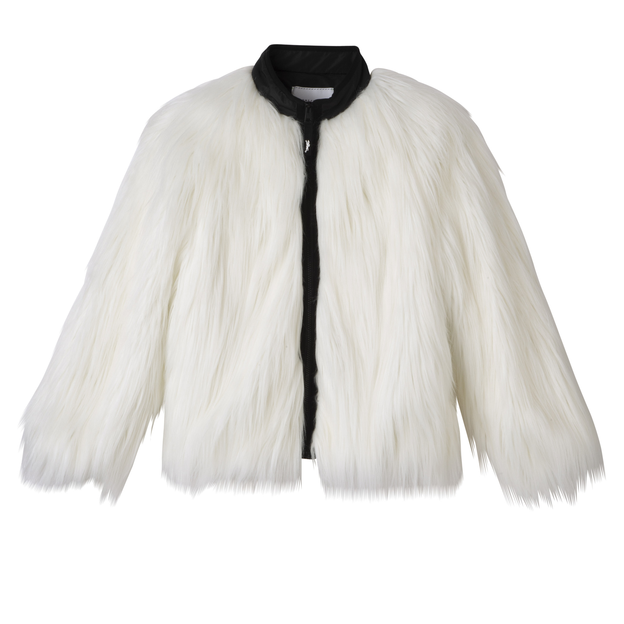 Topstitching short jacket Ecru - Faux fur | Longchamp US | Longchamp