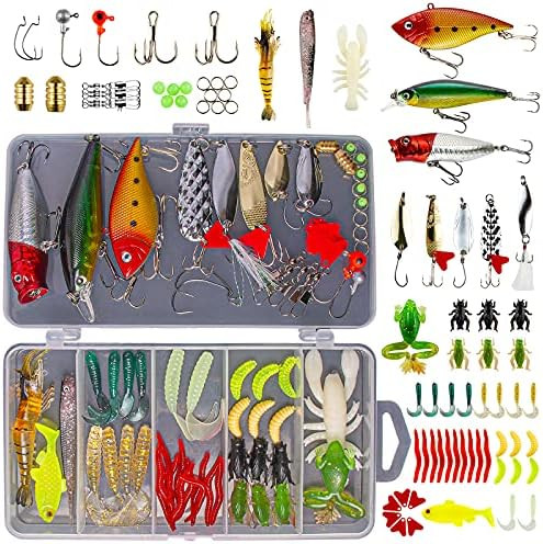 GOANDO Fishing Lures Kit for Freshwater Bait Tackle Kit for Bass Trout Salmon Fishing Accessories... | Amazon (US)