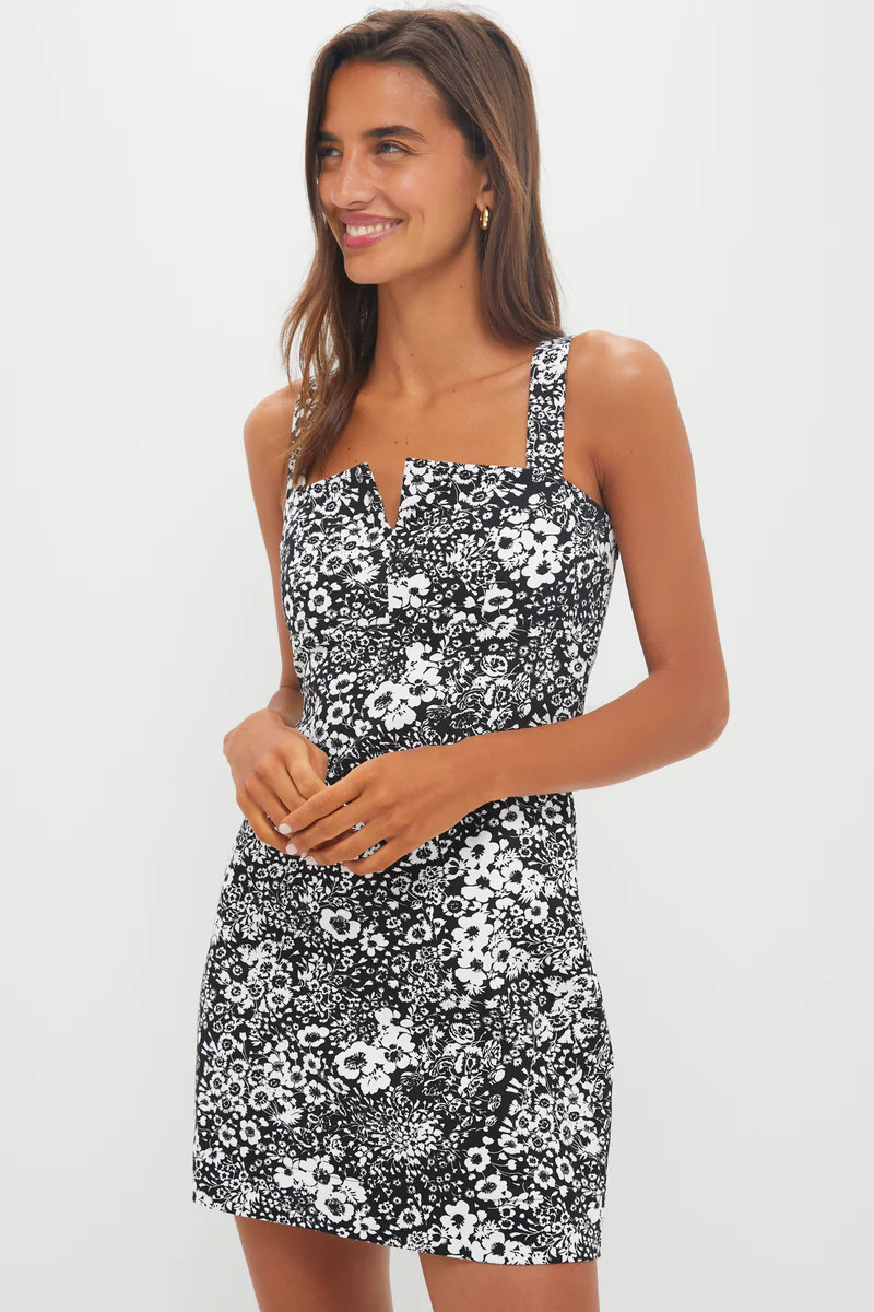 Black & White Denim Floral Gaia Mini Dress | Tuckernuck (US)