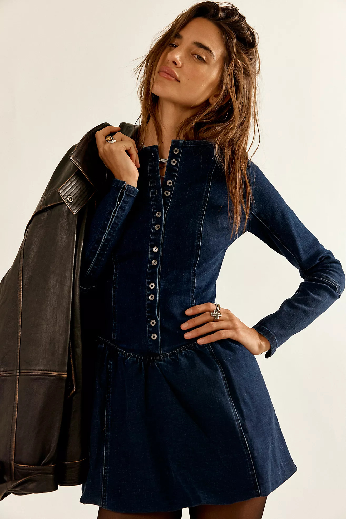 We The Free Kent Denim Mini Dress | Free People (UK)