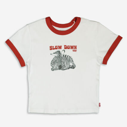 White Mini Ringer T Shirt | TK Maxx