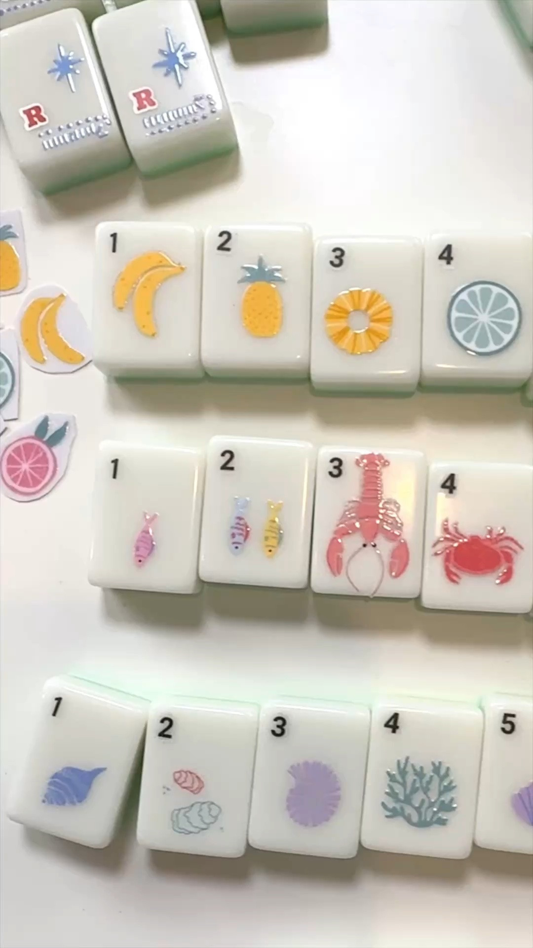This maybe the prettiest thing i've made all summer 🐚
 
turned a blank mahjong set into fruit dots, shell & coral bams and sea creature craks using cold transfer stickers — no painting required.

Original sticker sheets $2.49 per sheet available via Hobby Lobby inside or online $2.49 per sheet - alternatives provided in list (ensure each design element is 1” or under to fit tile size - cut to fit)
probably my last summer diy before we ease into halloween mode! 🎃
 
save this for later and tag someone who needs a mahjong night
#diymahjongtiles #mahjongtiles #mahjongnight #summerdiy #partyideas

#LTKHome #LTKSeasonal #LTKdayinmylife
