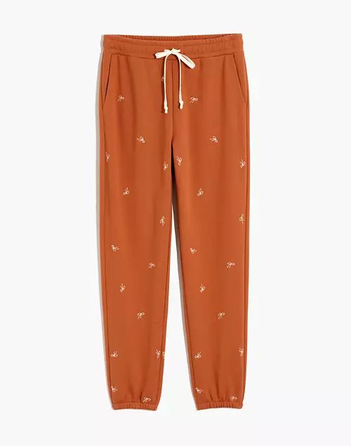 Bow Embroidered (Re)sourced Cotton Retro Sweatpants | Madewell