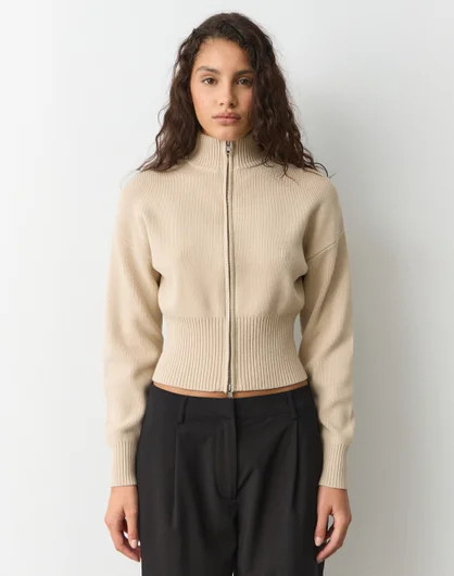 Funnel Neck Zip Through Knit | Glassons (Australia)