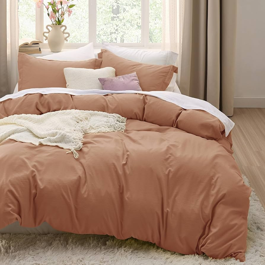 Bedsure Taupe California King Duvet Cover - Prewashed Cotton-Like Polyester Extra Soft Bedding Se... | Amazon (US)