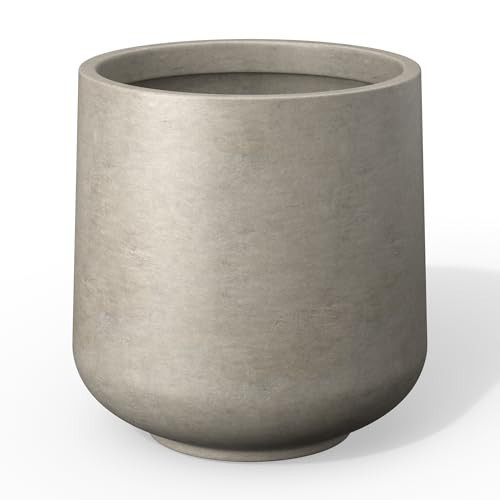 Kante 17.3" Tall Round Concrete Planter, Large Outdoor Plant Pot with Drainage Hole & Rubber Plug, Sturdy Weathered Beige Container for Trees, Patio Garden | Amazon (US)