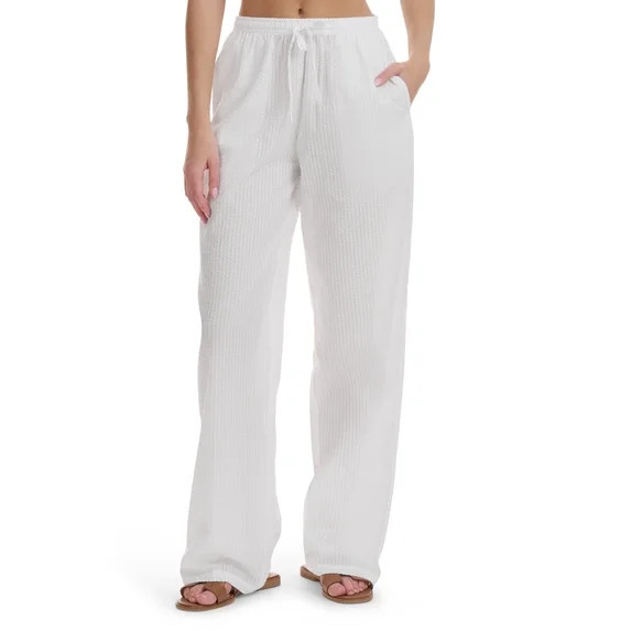 Mills by Millie Bobby Brown Women's Wide Leg Seersucker Palazzo Pants, Sizes XXS-XXL | Walmart (US)