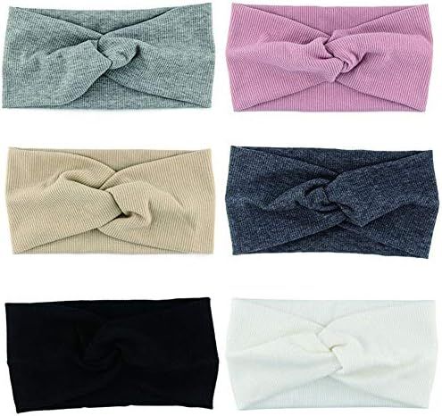 Yeshan Women and Girls Stretch Criss Cross Cotton Headband/Bandana/Turban/Headwrap Knotted Yoga S... | Amazon (US)