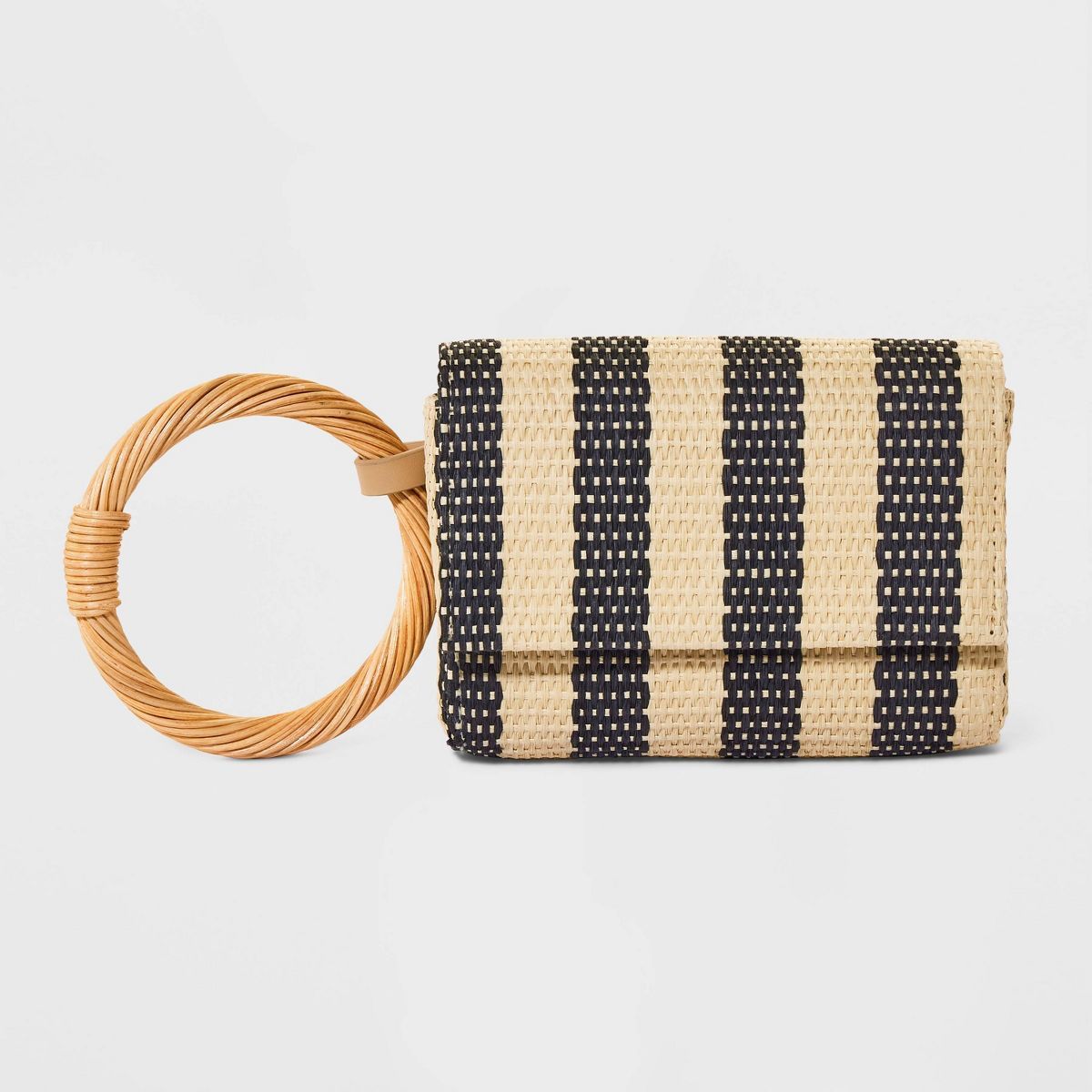 Straw Bracelet Pouch - A New Day™ Black/Natural Striped | Target