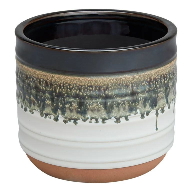 Better Homes & Gardens Pottery 6" Nikolaos Ceramic Planter, Black | Walmart (US)