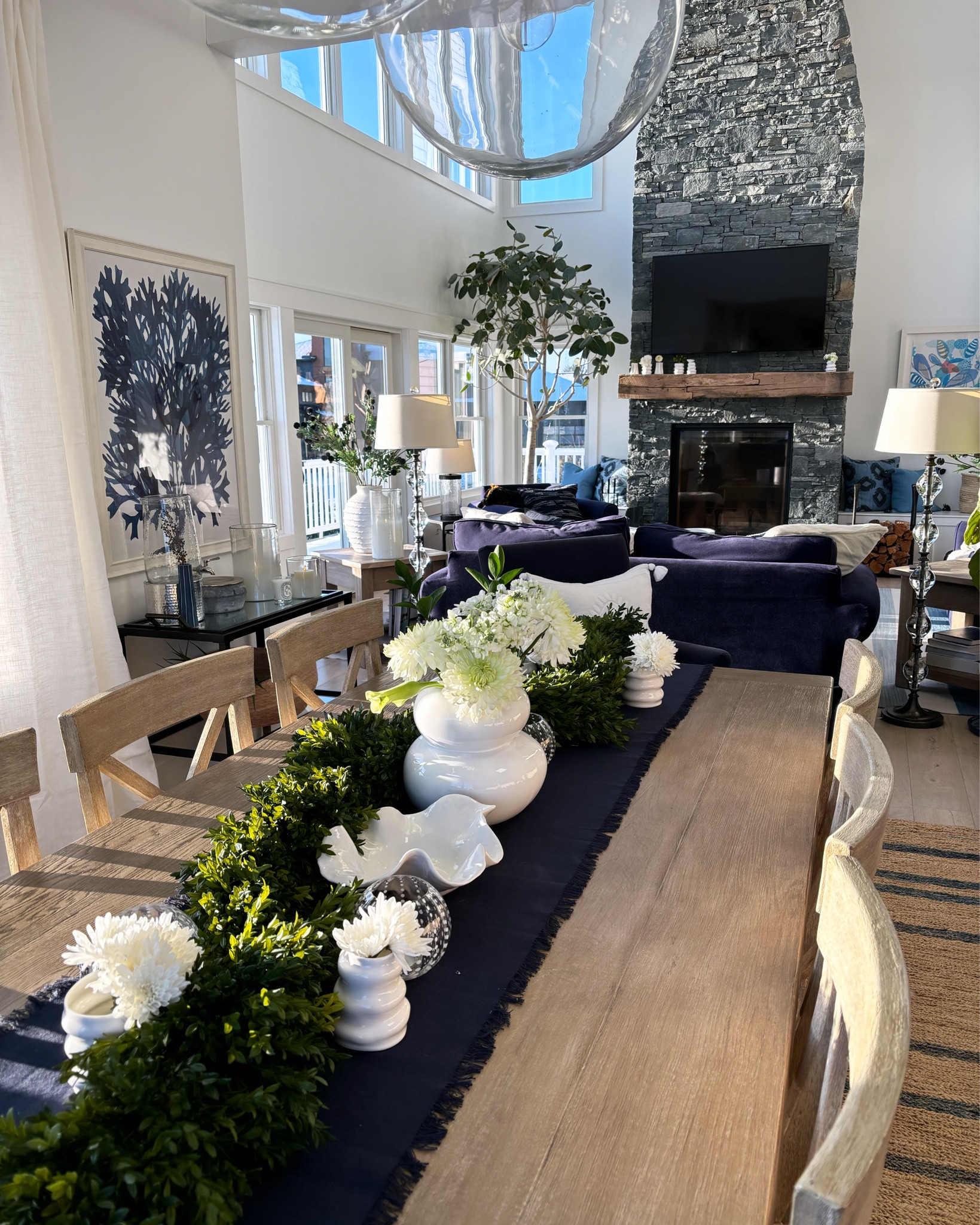 Dining Room with all the layers! I love all the different textures. Pair the wood dining table with fabric chairs on the ends with pillows for a cozy, high end look! 

I love doing slipcover chairs so I can easily clean up the kid’s spills!

Add a table runner to tie it all in!

#LTKMostLoved #LTKhome