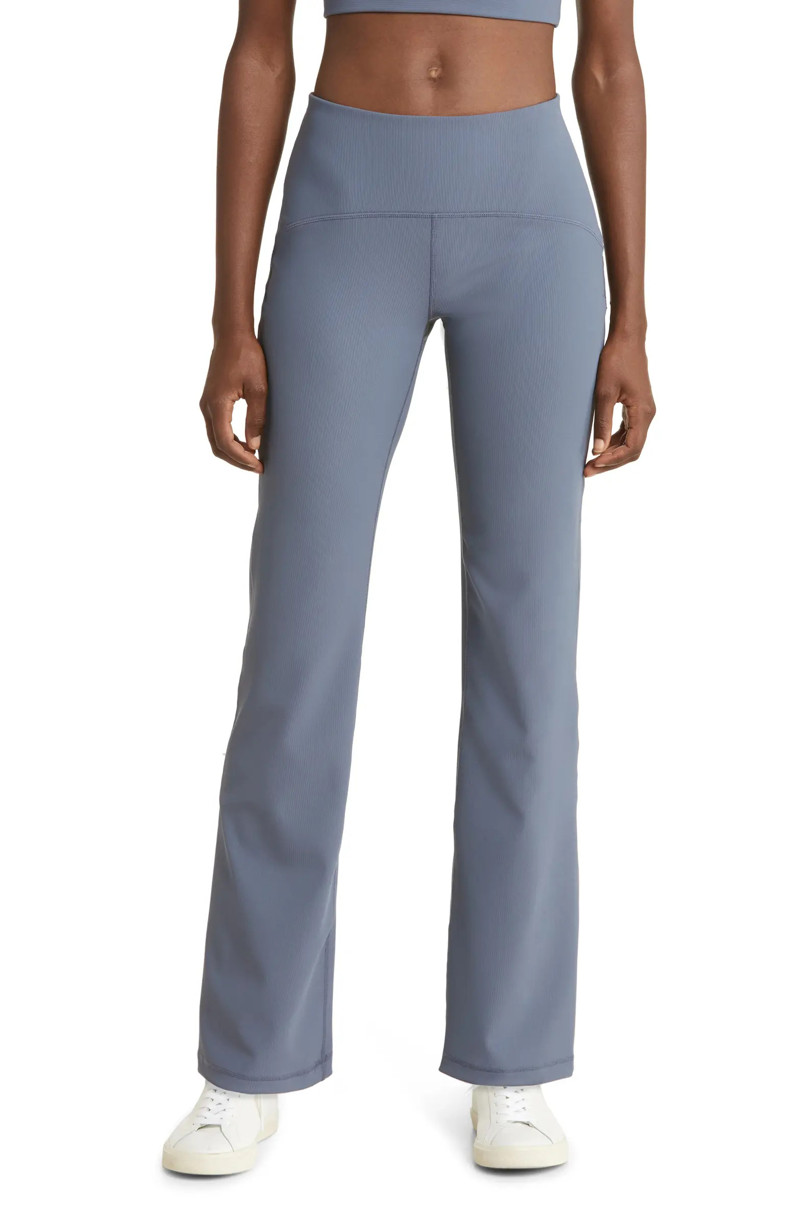 Luxe High Waist Rib Flare Leggings | Nordstrom