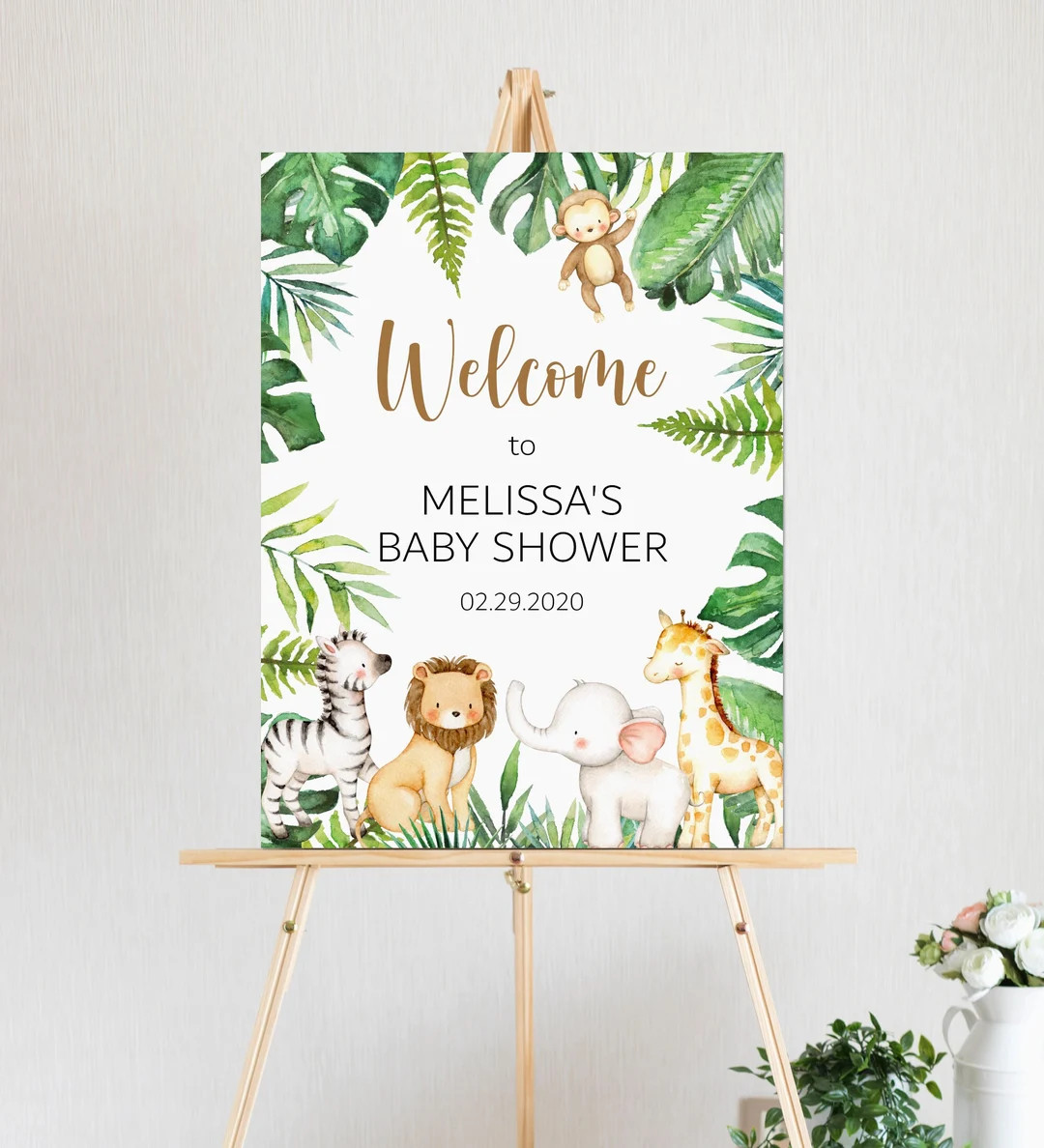 CUSTOM Jungle Welcome Sign Safari Welcome Sign Baby Shower Sign Jungle Safari Zoo Animal Wild One... | Etsy (US)