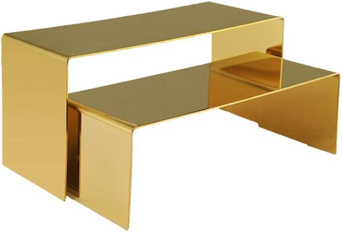 Golden Metal Shoe Handbag Display Riser Stand Stainless Steel Shoe Bag Riser Holder Jewelry Displ... | Amazon (US)