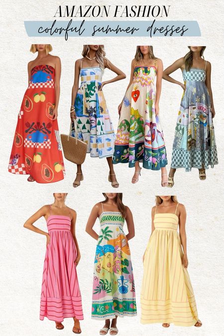 Colorful summer maxi dresses ✨ these are all lightweight and affordable - perfect dressed up for summer events or dressed down for casual summer nights🫶🏼

Amazon fashion, floral dress, colorful summer dress, maxi dress, resort wear, vacation dress, vacation outfit, wedding guest dress, beach dress, swimsuit coverup, Amazon find, Christine Andrew 

#LTKStyleTip #LTKWedding #LTKParties