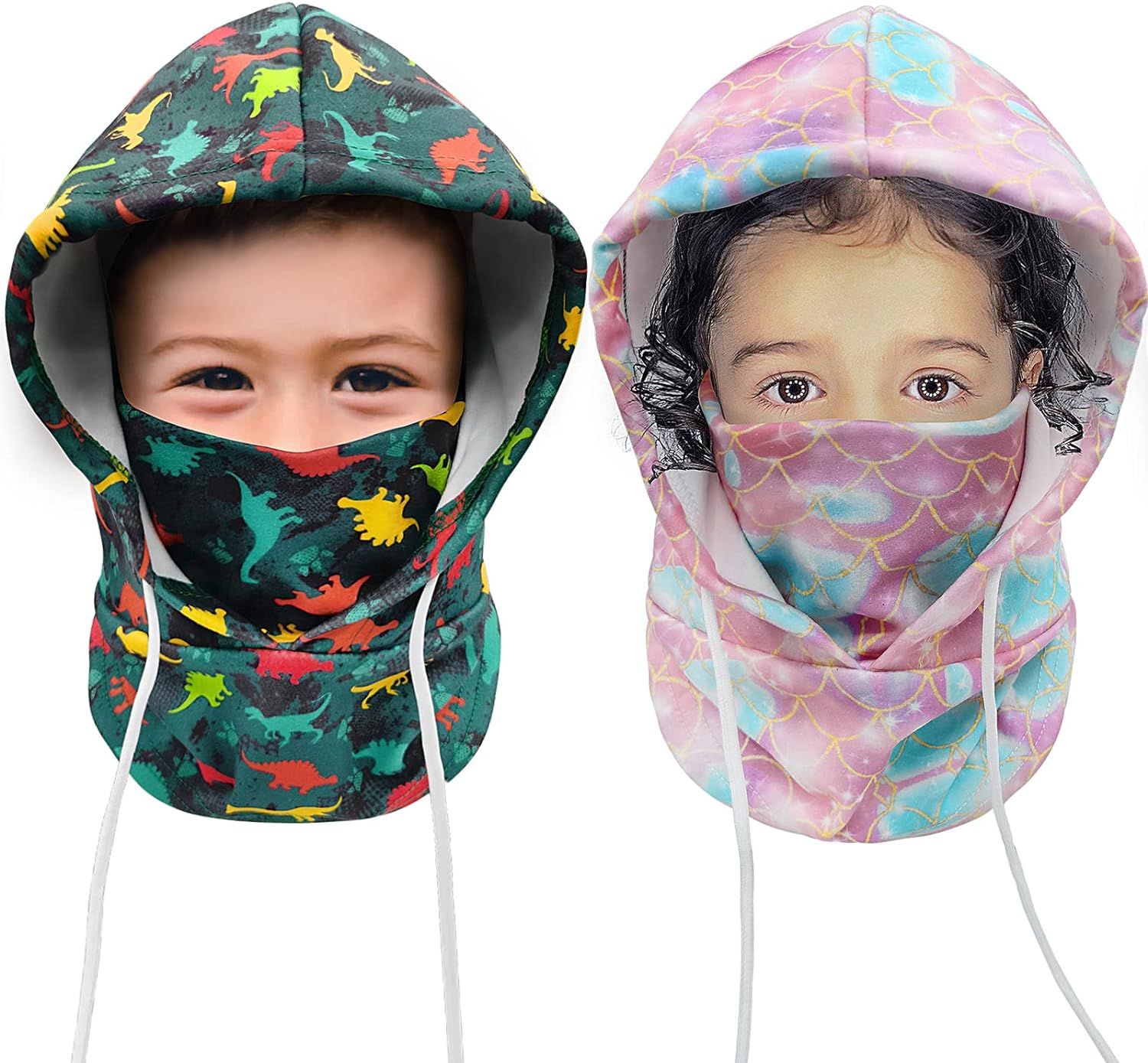 Kids Winter Balaclava Windproof Hats (2 Pack), Warm Fleece Ski Mask Neck Warmer for Boys & Girls, Ad | Amazon (US)