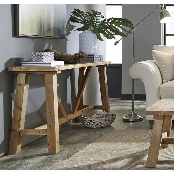 Harby Reclaimed Wood Console Table in Rustic Tawny | Bed Bath & Beyond