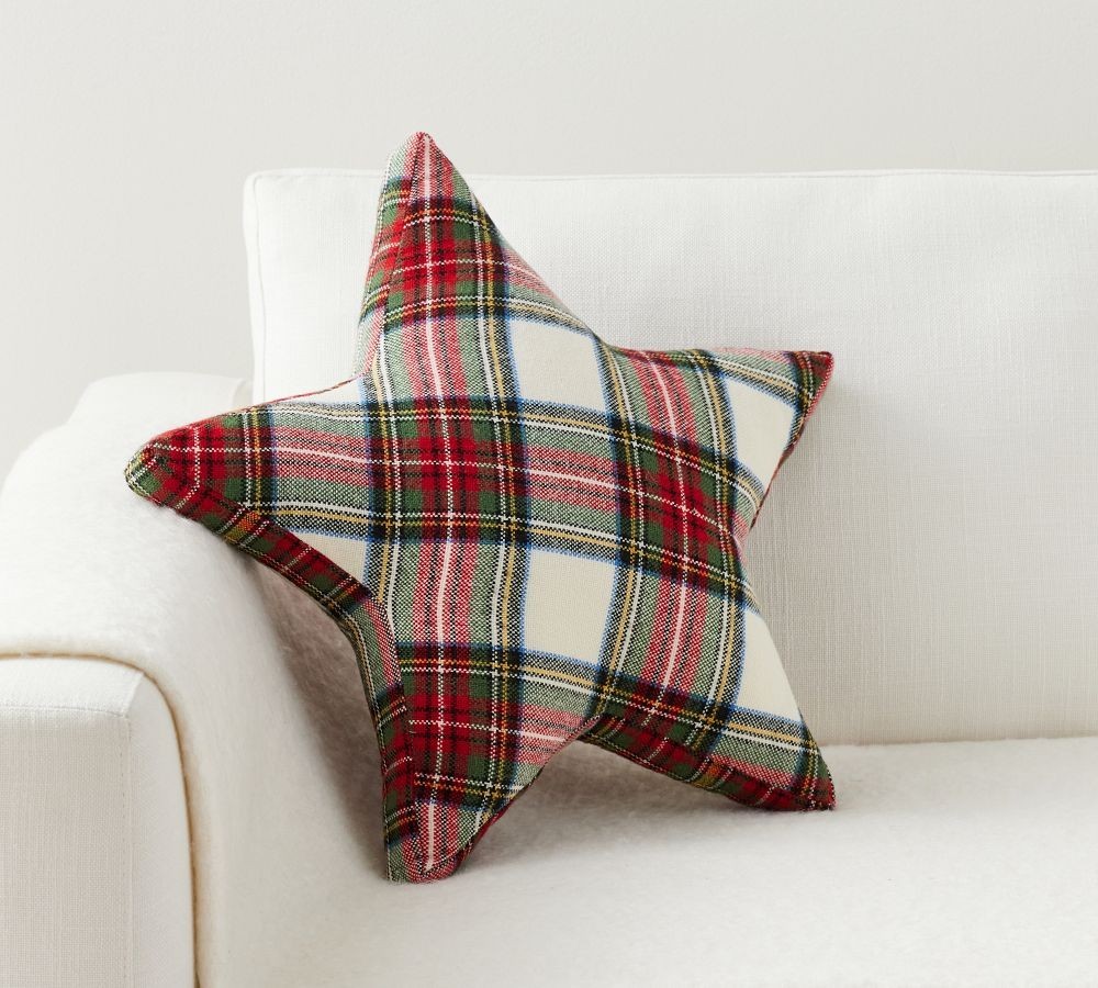 Stewart Plaid Star Shaped Pillow | Pottery Barn (US)