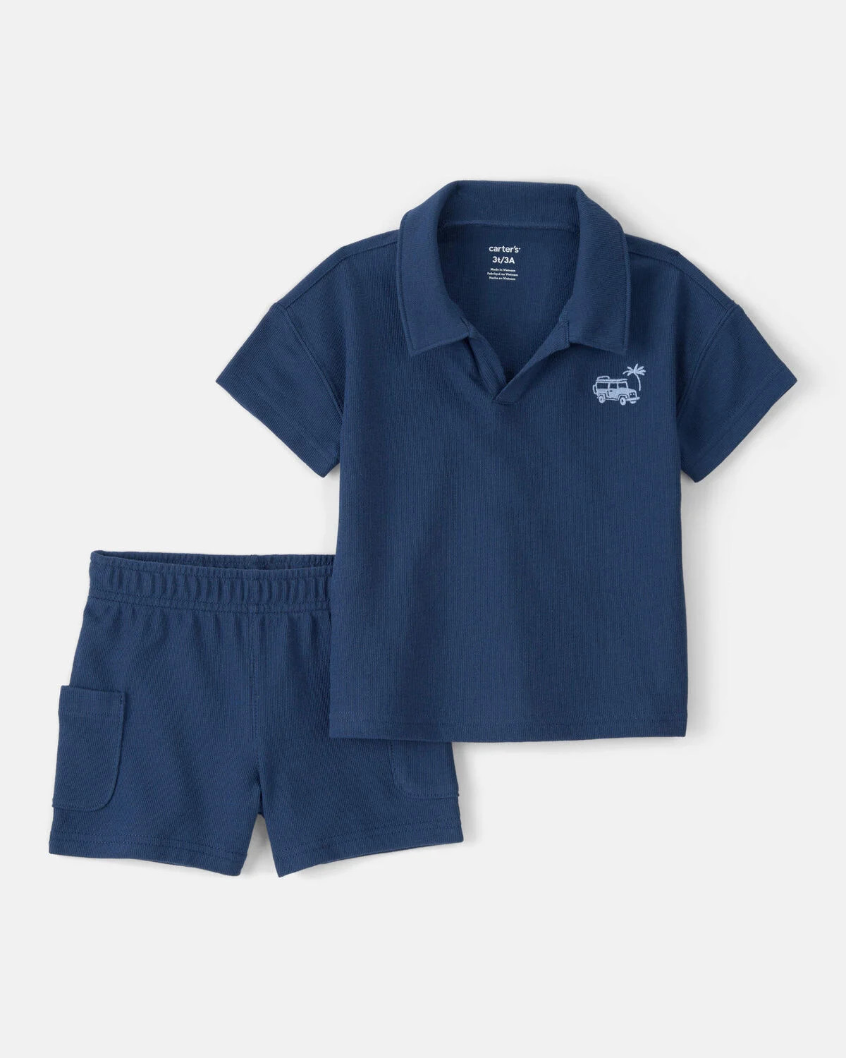 Toddler Boy 2-Piece Car Top & Short Set - Blue | Carter's Inc