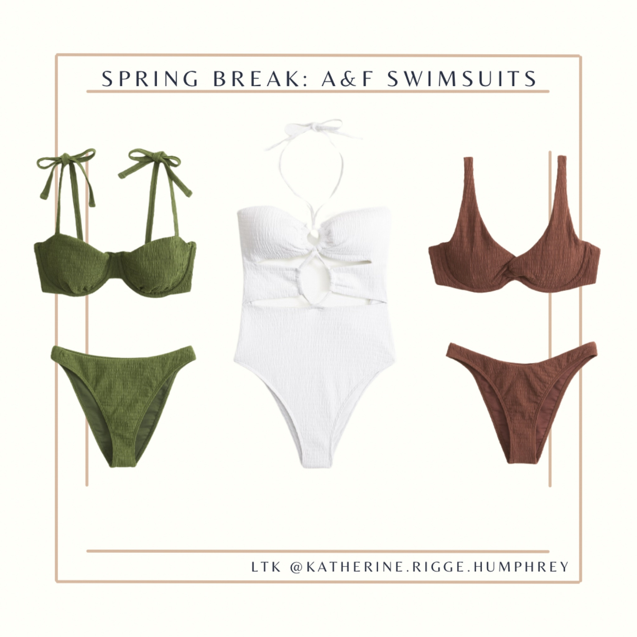 A&F has some of my absolute favorite swimsuits. So flattering & they nailed it with the colors this year ☀️ 🏝️  

#springbreak #abercrombie #a&f #swimsuits #swimwear

#LTKSeasonal #LTKtravel #LTKSpringSale
