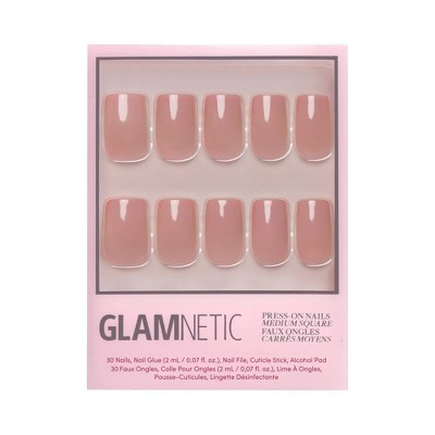 Glamnetic Fake Nails - In The Nude - 30ct - Ulta Beauty: Gloss Finish, Square Shape, ABS Material | Target