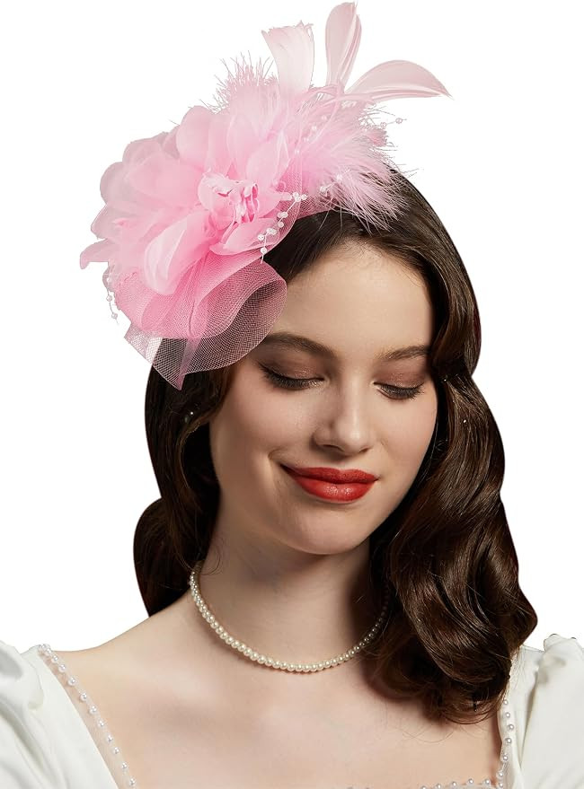 Cizoe Fascinators Hat for Women Tea Party Headband Kentucky Derby Wedding Flower Cocktail Mesh Fe... | Amazon (US)