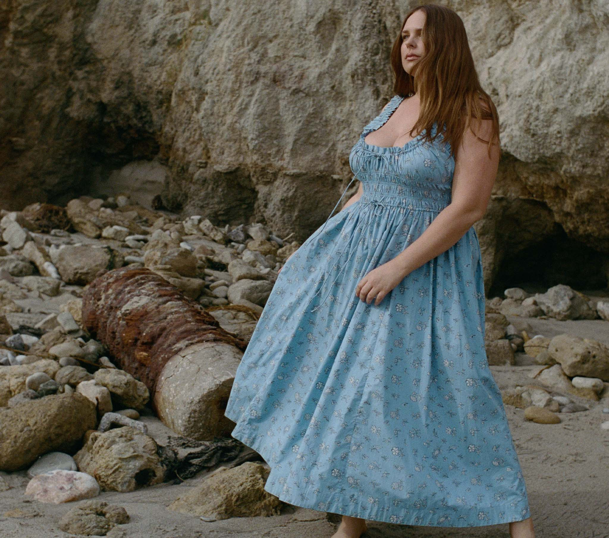 Emmaretta Dress - Sky Bouton De Rose | DÔEN | DOEN