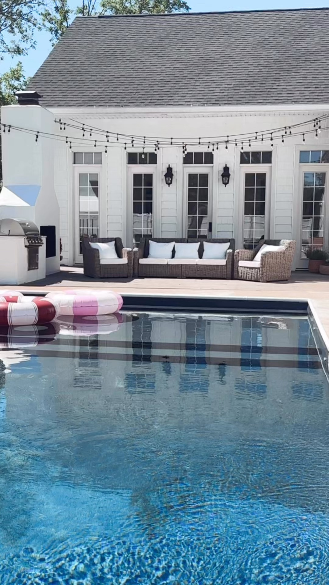 Obsessed with our new pool liner ! It’s makes the prettiest deep turquoise blue water ! If you’re thinking about going dark with your pool liner DO IT 🌊🌊🌊!!! We chose the granite gray gunite series by looploc and we love it !!! Our pool is 16x32  rectangular with 90’ corners … we built in an 8x16 tanning ledge !!! Linking up tubes & summer pool faves !

#LTKActive #LTKSeasonal