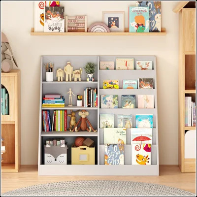 Kids Bookshelf and Toy Storage Organizer with 4-Tier Wooden Design for Efficient Book Display and Toy Sorting in Playrooms, Nurseries, and Children's | Wayfair North America