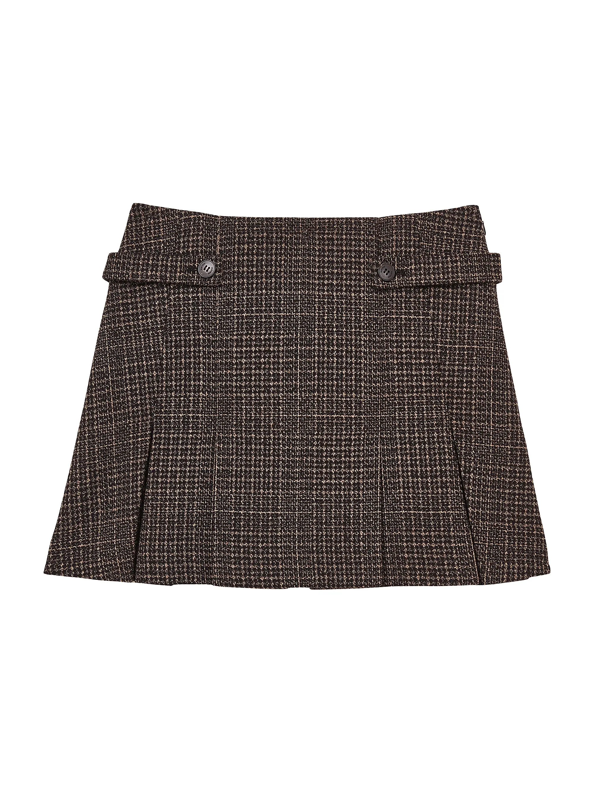 Elle Pleated Plaid Tweed Miniskirt | Saks Fifth Avenue