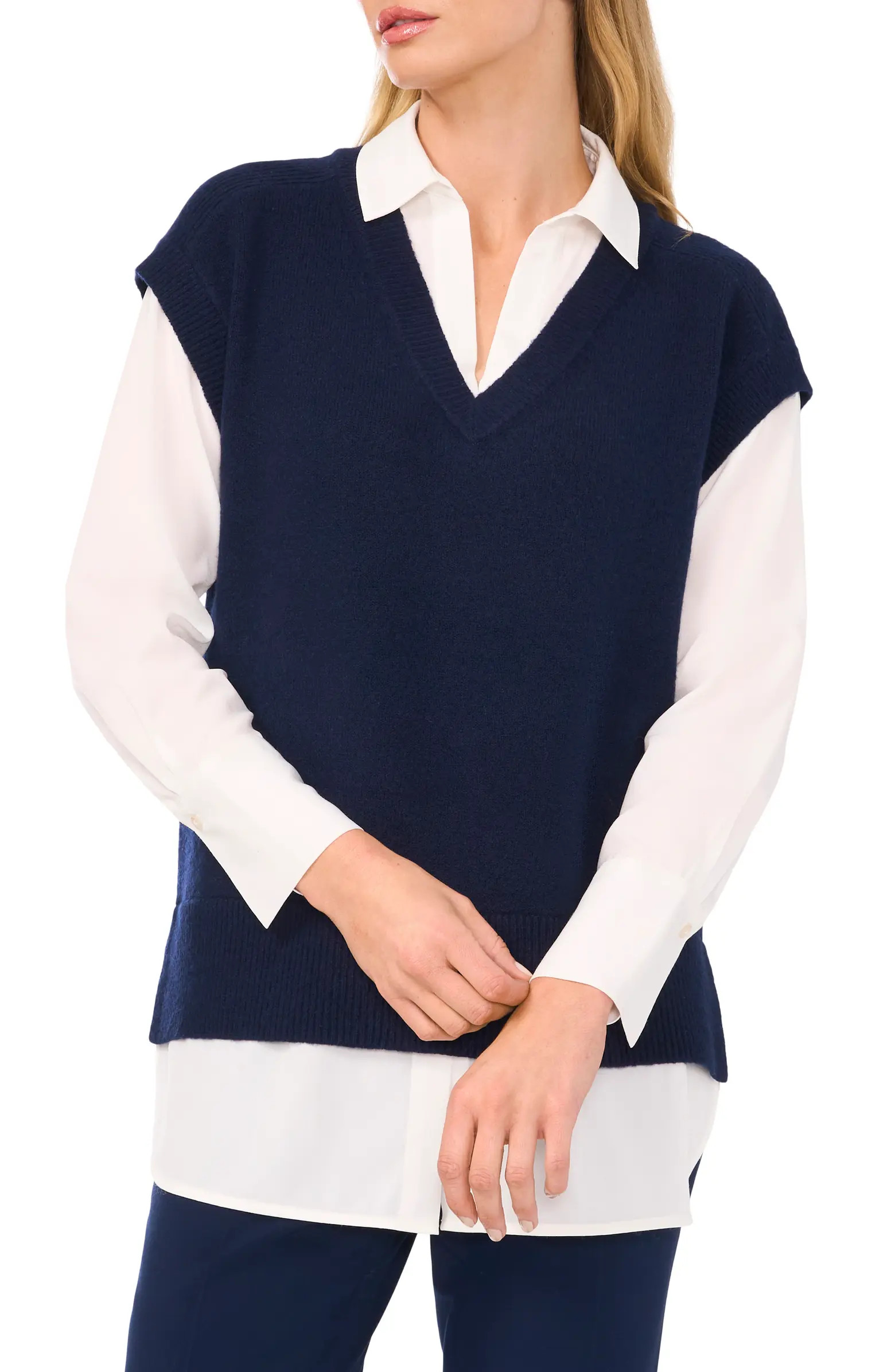 Halogen® Layered Look Sweater Vest | Nordstrom | Nordstrom