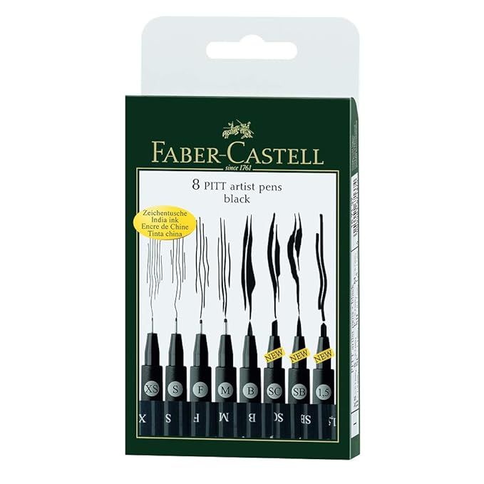 Faber Castell FC167137 Wallet Pitt Pen Nibs Art Set, Assorted | Amazon (US)