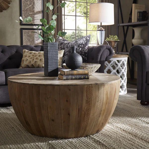 Hatteras Drum Reclaimed Woodblock Barrel Coffee Table by iNSPIRE Q Artisan | Bed Bath & Beyond