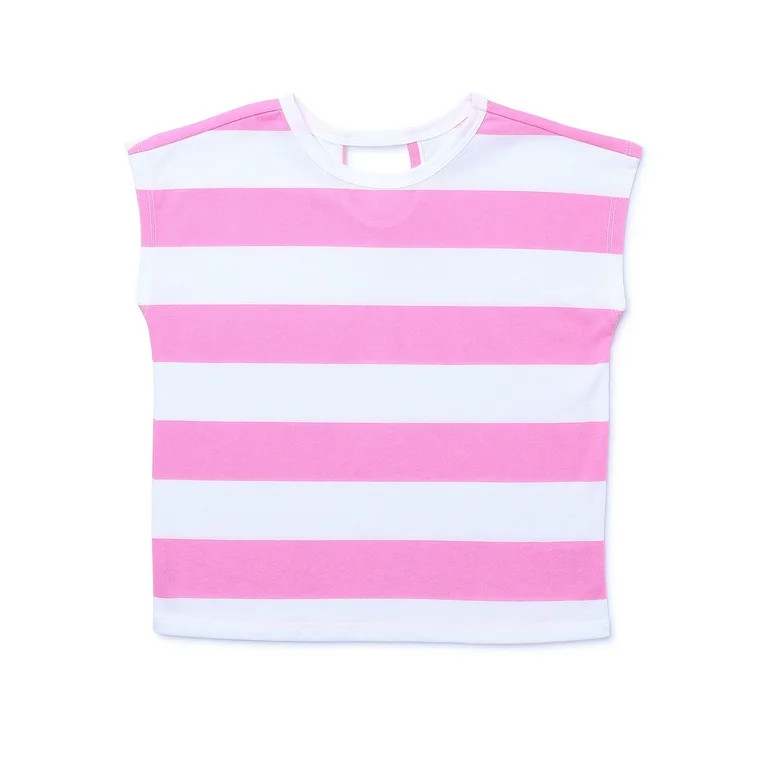 Garanimals Toddler Girl Dolman Short Sleeve Stripe Jersey T-Shirt, Sizes 18M-5T | Walmart (US)