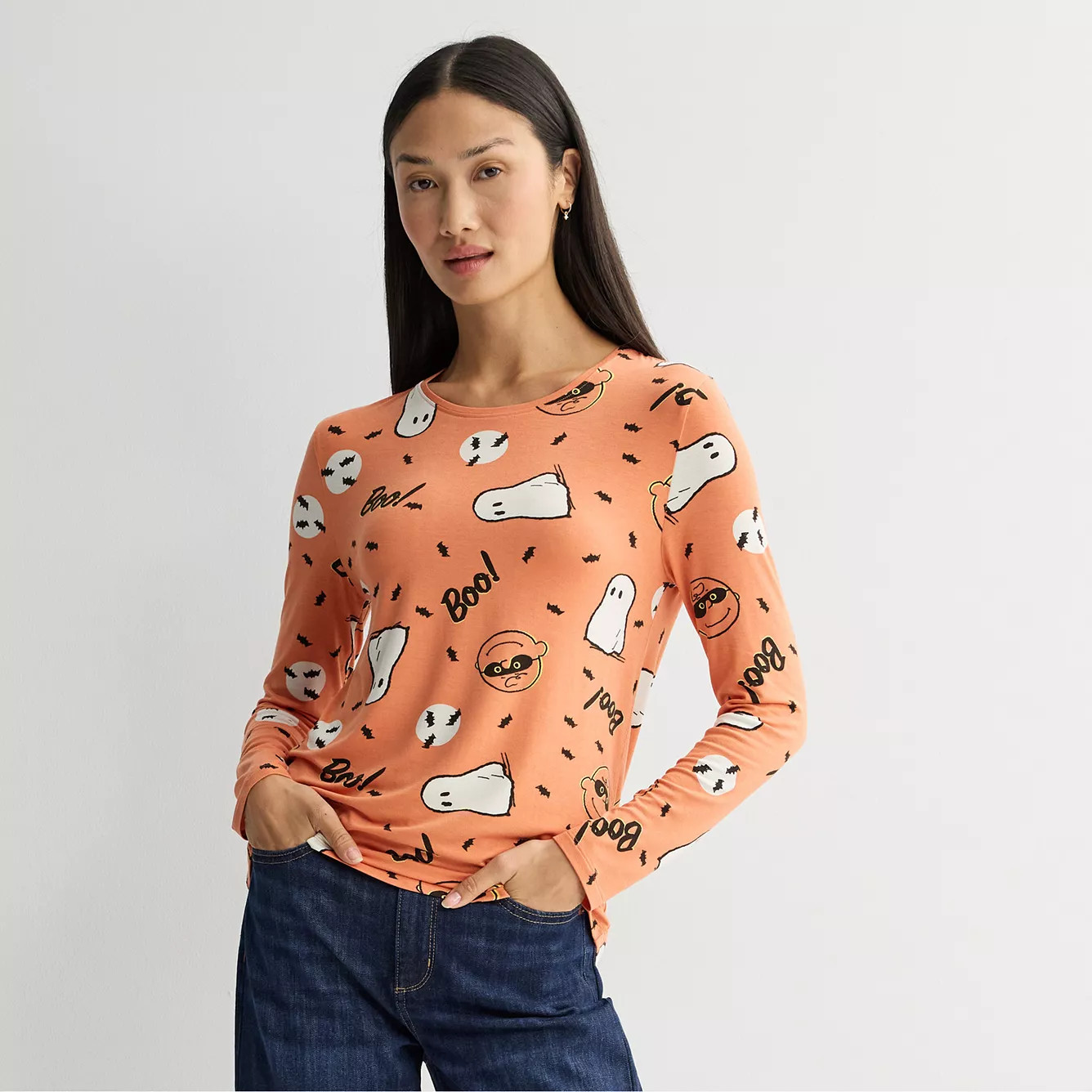 Women's Peanuts Snoopy Halloween Long Sleeve Graphic Top | Kohl's