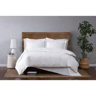 Brooklyn Loom Classic 3-Piece Cotton White King Duvet Set DCS3158WTKG-00 - The Home Depot | The Home Depot