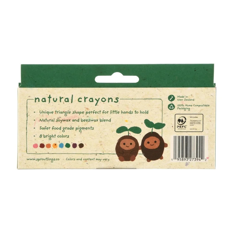 Sproutlings First Grasp Natural Soy & Beeswax Crayons, 8 Piece Count | Walmart (US)
