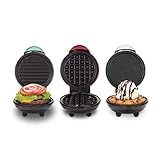 DASH Mini Waffle Maker + Grill + Griddle, 3 in 1 Pack - Red/Aqua/White | Amazon (US)