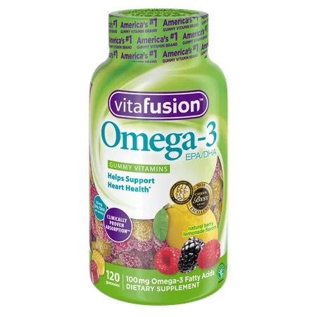 (3 pack) Vitafusion Omega-3 Gummy Vitamins, Berry Lemonade, 120 ct | Walmart (US)
