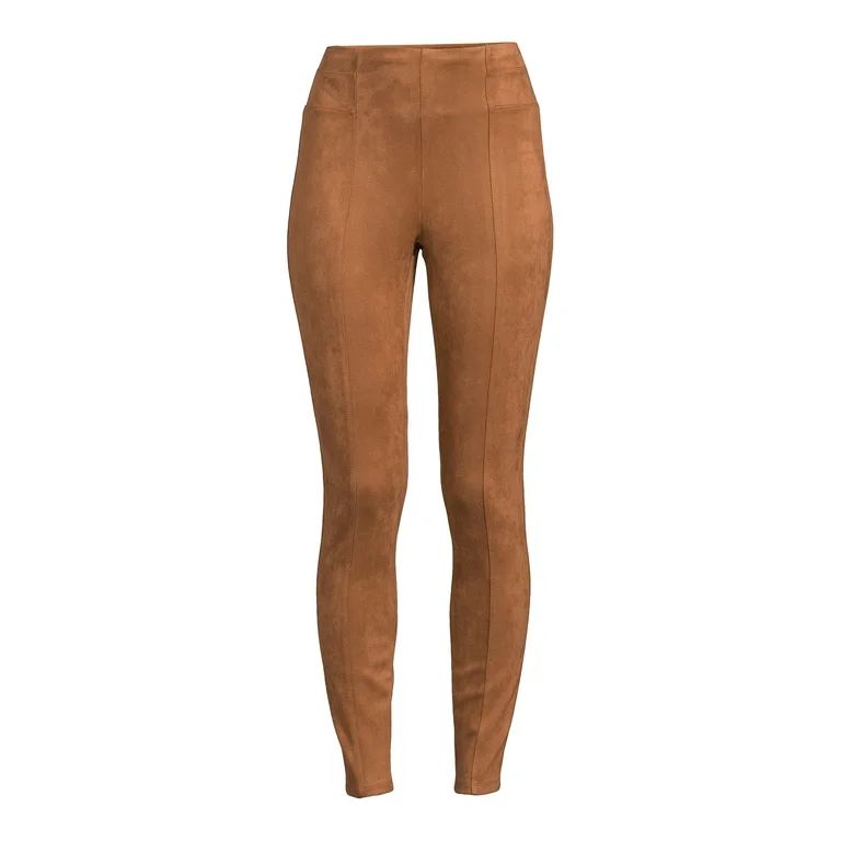Time and Tru Women's Pull on Faux Suede Legging, 28" Inseam, Sizes XS-XXL | Walmart (US)