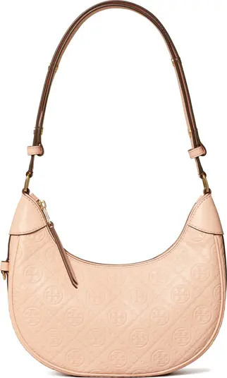 T-Monogram Embossed Crescent Shoulder Bag | Nordstrom